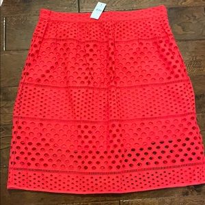 Loft coral, eyelet skirt